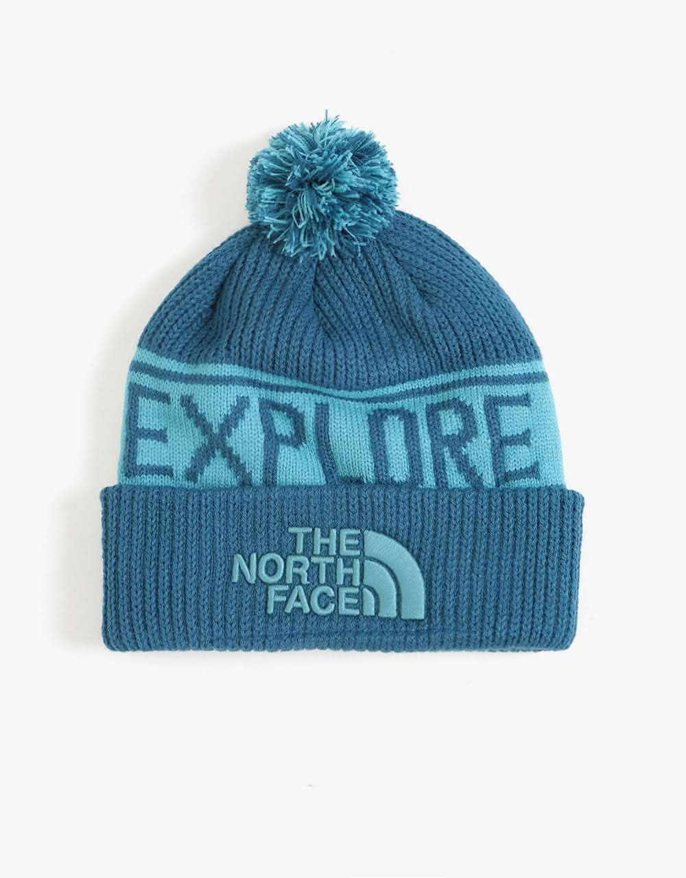 The North Face Retro Pom Beanie  - Monterey Blue/Storm Blue