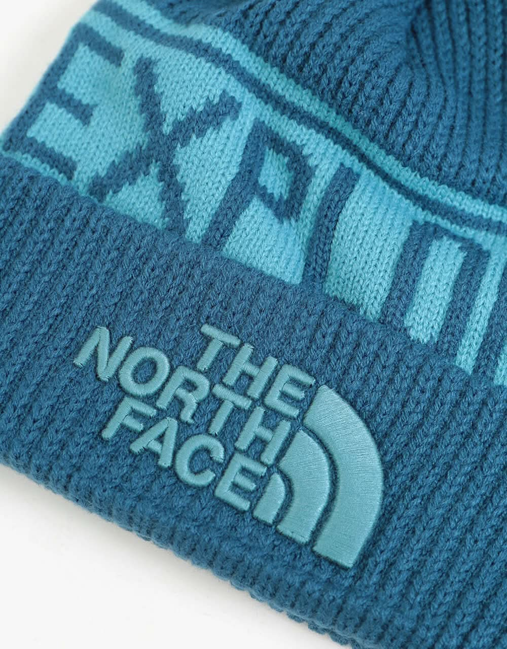 The North Face Retro Pom Beanie  - Monterey Blue/Storm Blue