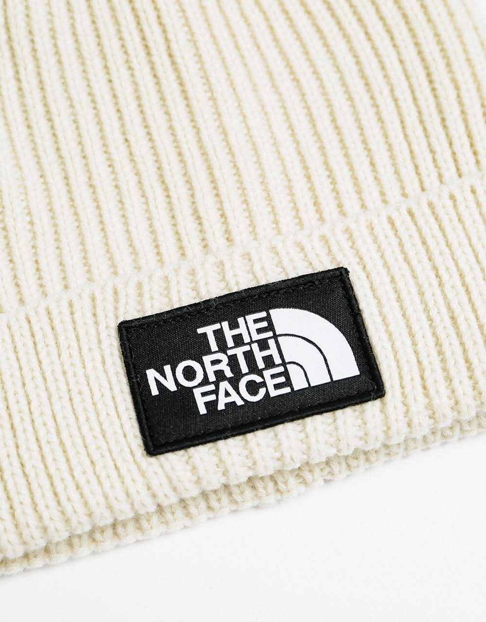 The North Face Box Logo Pom Beanie  - Vintage White