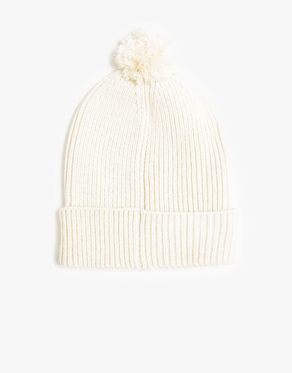 The North Face Box Logo Pom Beanie  - Vintage White