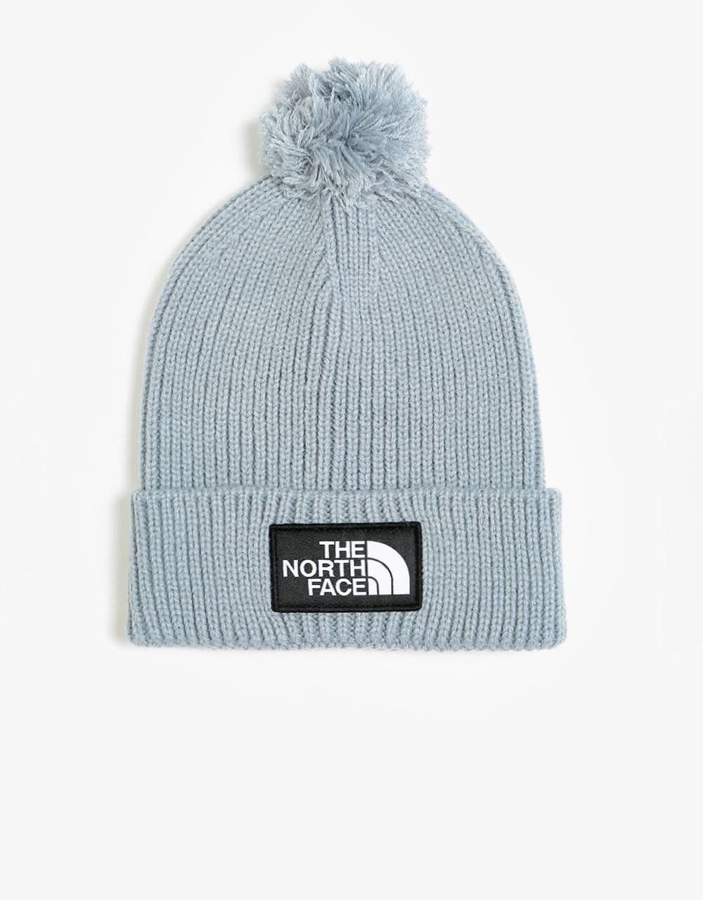 The North Face Box Logo Pom Beanie  - Tradewinds Grey