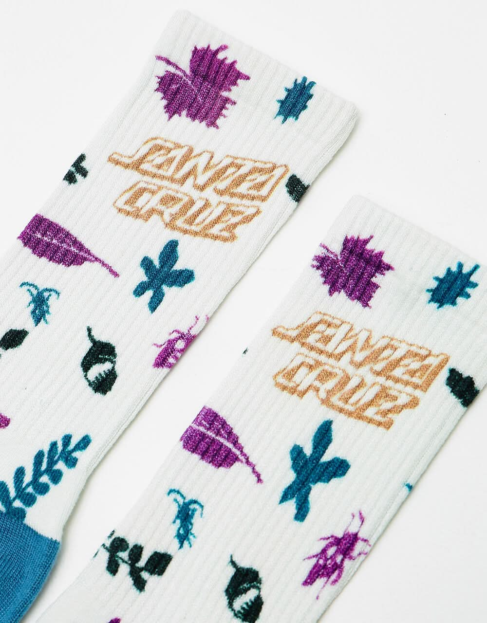 Santa Cruz Foliage Socks - White