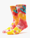 Santa Cruz Screaming Hand Tie Dye Socks - White/Mustard/Ketchup