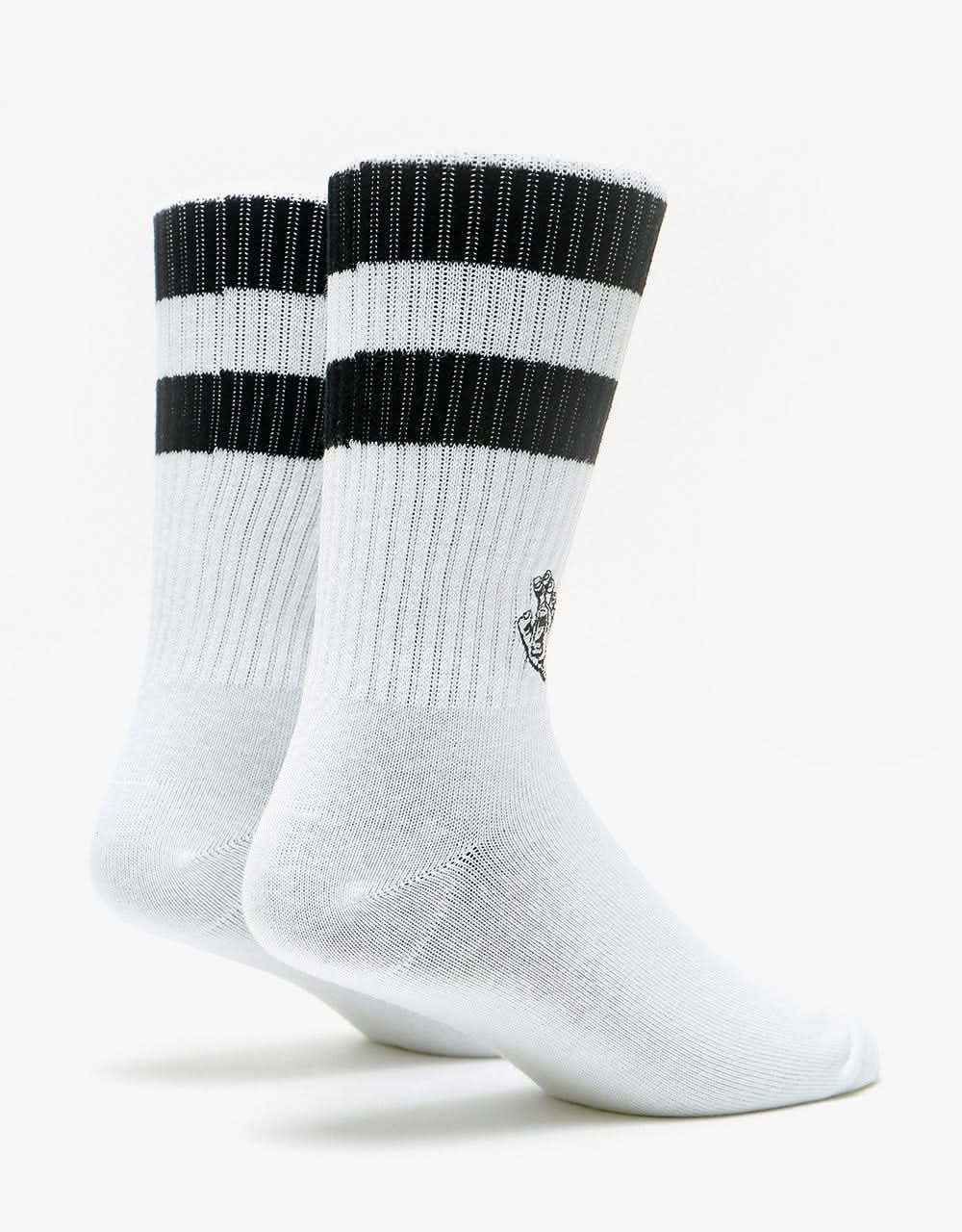 Santa Cruz Mini Mono Hand Twin Stripe Socks - White