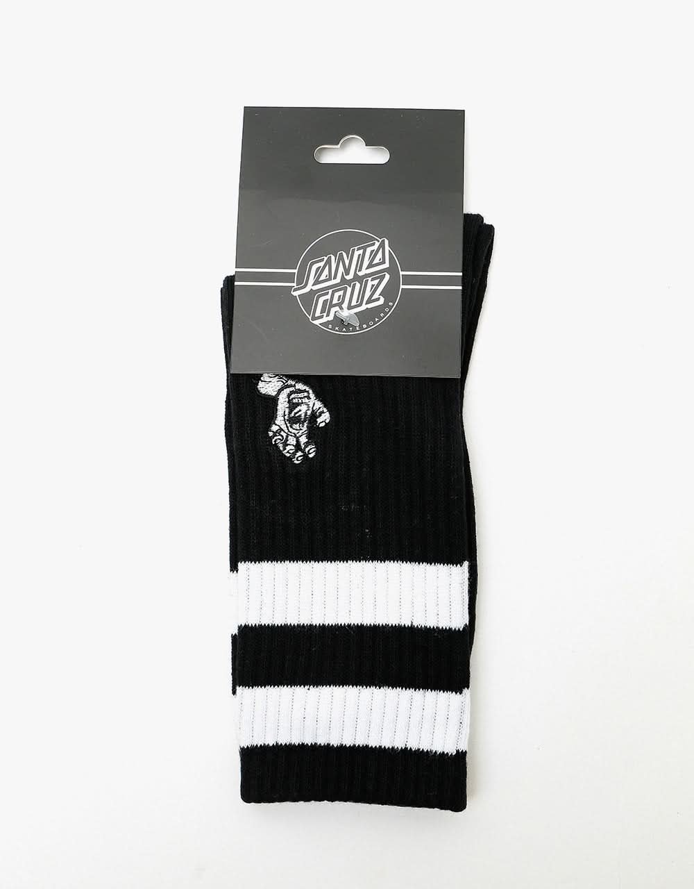 Santa Cruz Mini Mono Hand Twin Stripe Socks - Black