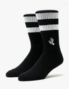 Santa Cruz Mini Mono Hand Twin Stripe Socks - Black