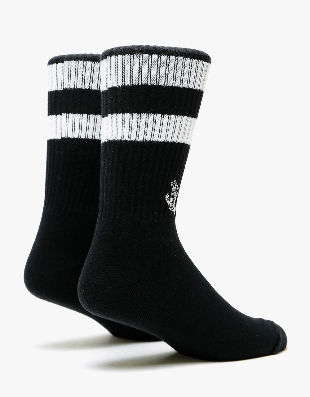 Santa Cruz Mini Mono Hand Twin Stripe Socks - Black