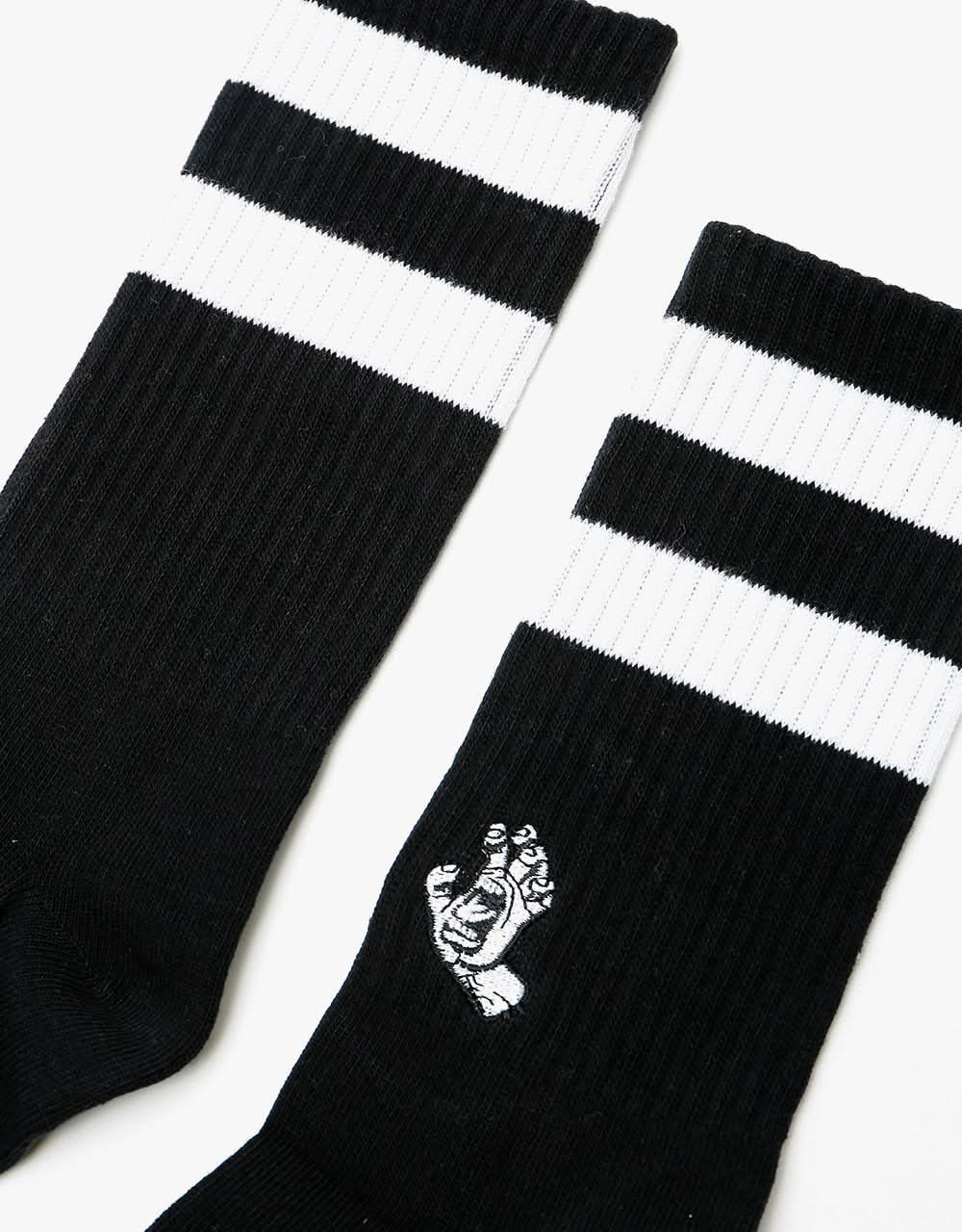 Santa Cruz Mini Mono Hand Twin Stripe Socks - Black