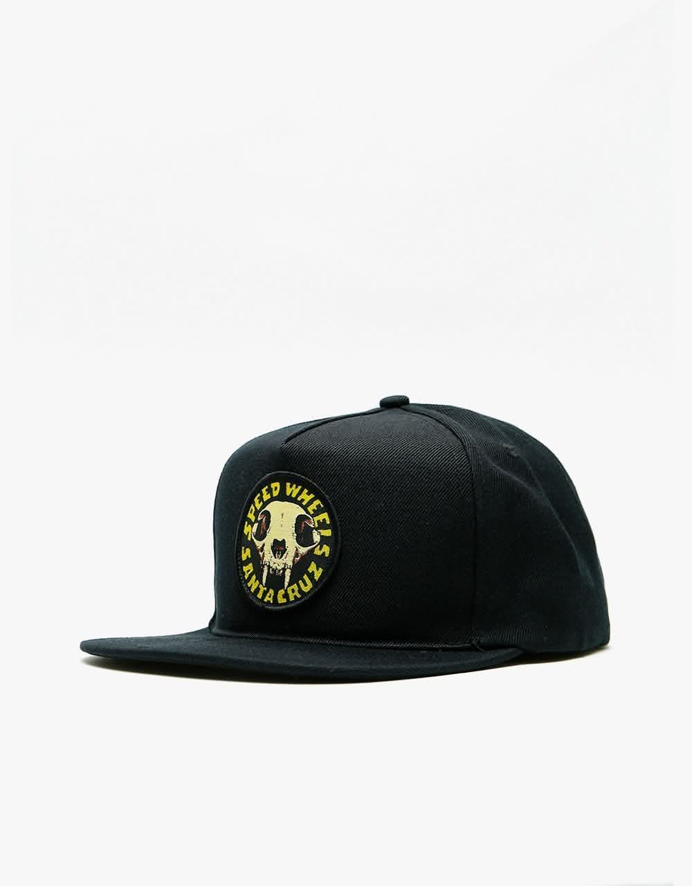 Santa Cruz Speed Wheels Skull Snapback - Black