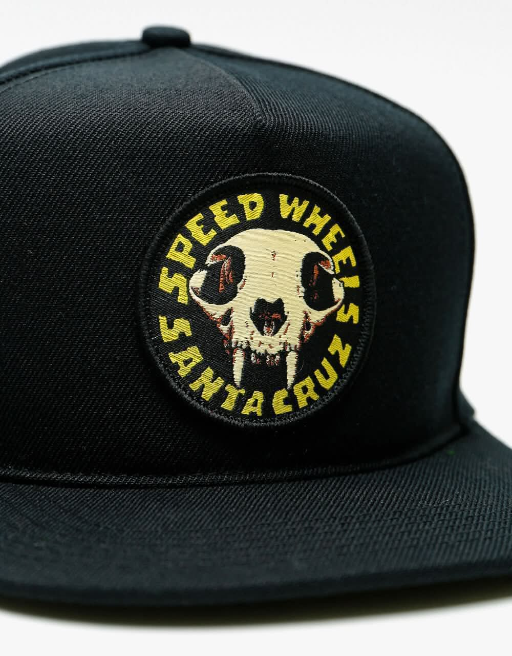 Santa Cruz Speed Wheels Skull Snapback - Black