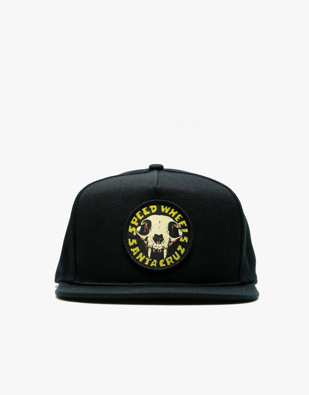 Santa Cruz Speed Wheels Skull Snapback - Black