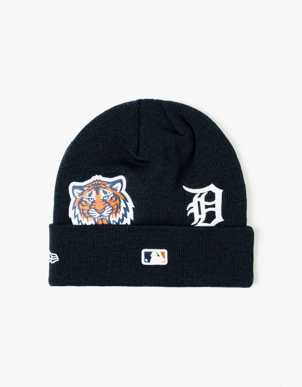 New Era MLB Detroit Tigers Multi Patch Cuff Beanie - Navy