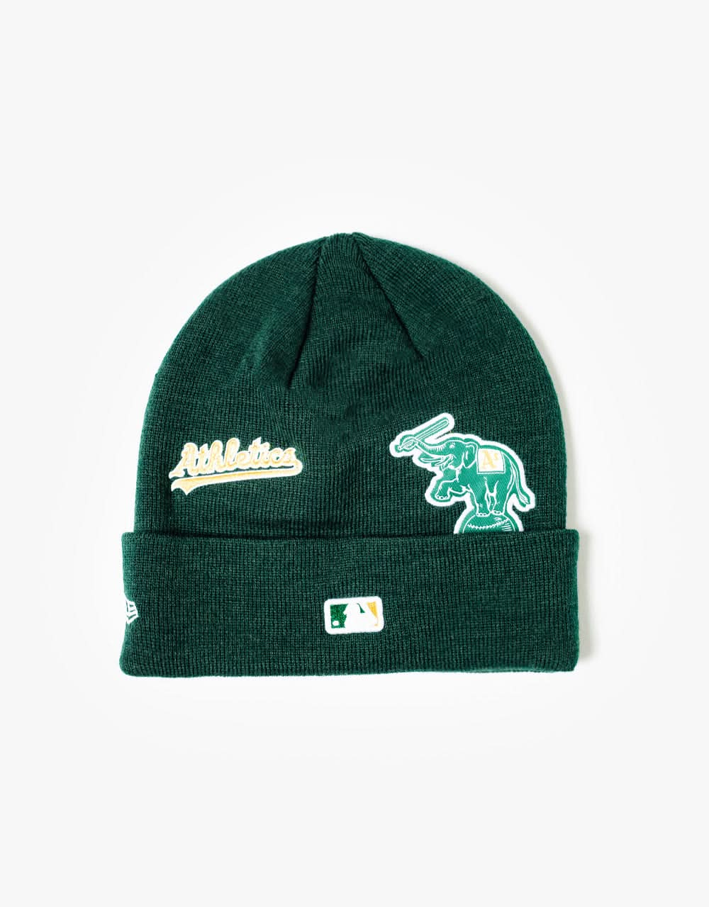 New Era MLB Oakland Athletics Multi Patch Cuff Beanie - Dark Green