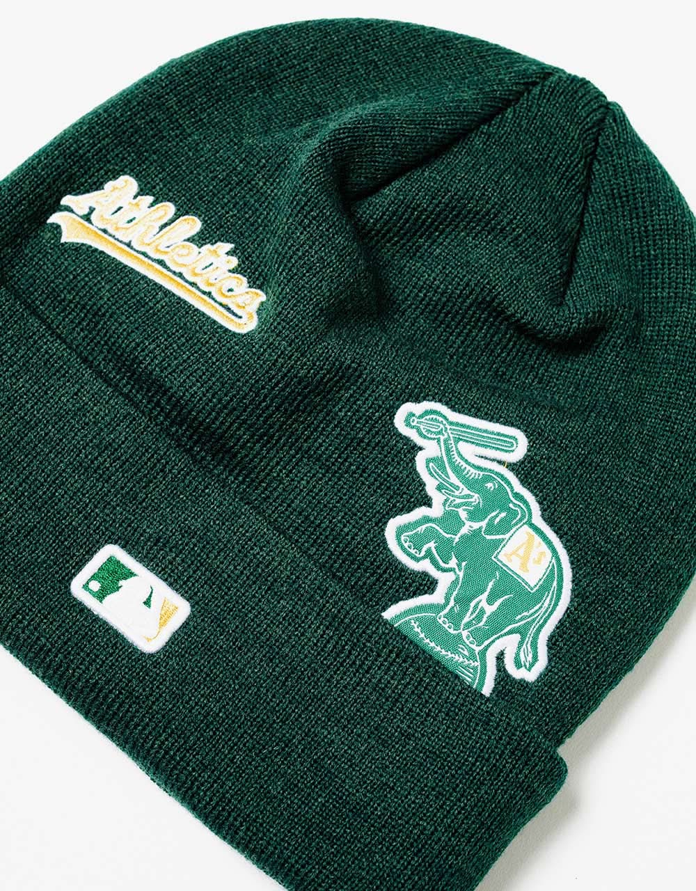 New Era MLB Oakland Athletics Multi Patch Cuff Beanie - Dark Green