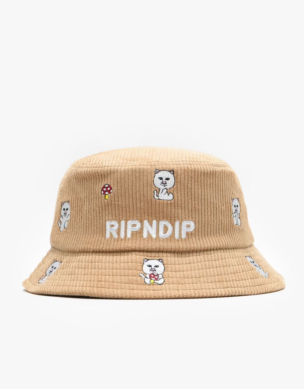 RIPNDIP Hello Nermy Cord Bucket Hat - Tan