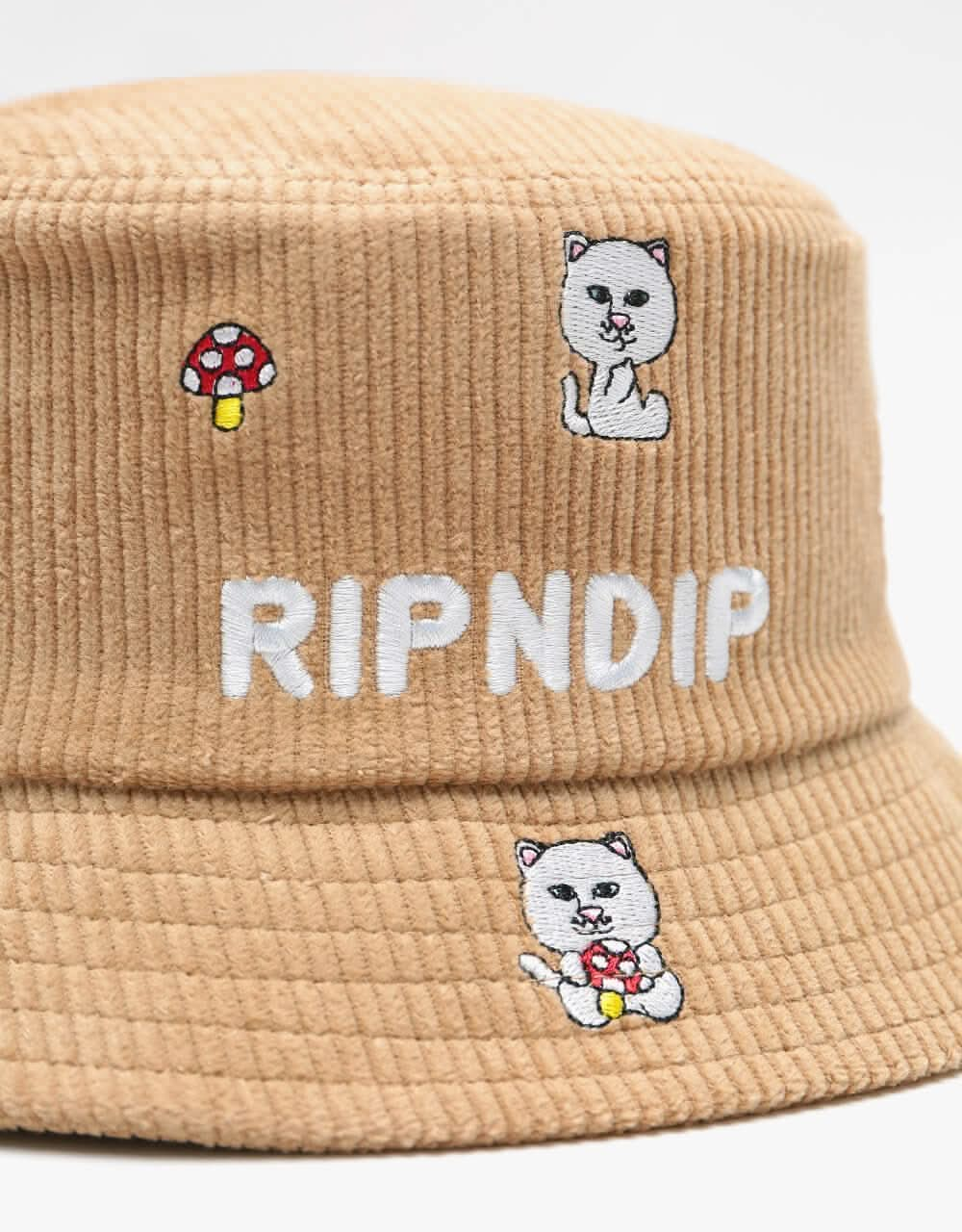 RIPNDIP Hello Nermy Cord Bucket Hat - Tan