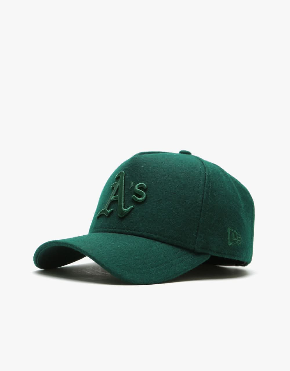 New Era E-Frame Oakland Athletics Melton Wool Cap - Dark Green