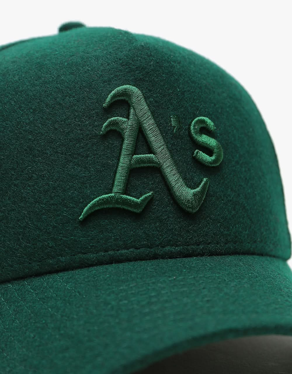 New Era E-Frame Oakland Athletics Melton Wool Cap - Dark Green