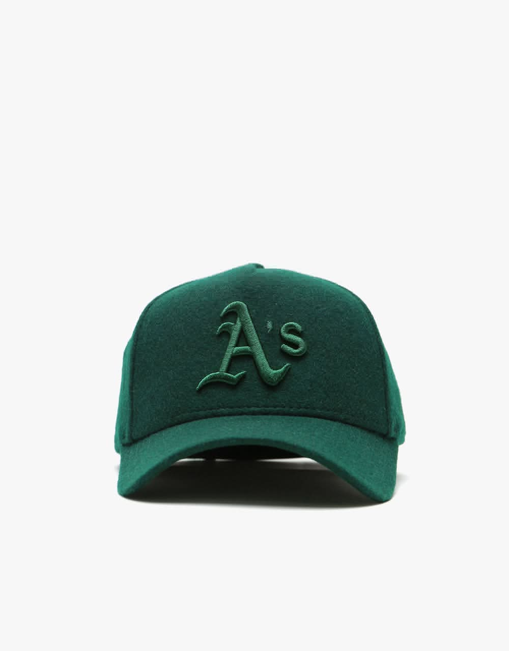 New Era E-Frame Oakland Athletics Melton Wool Cap - Dark Green