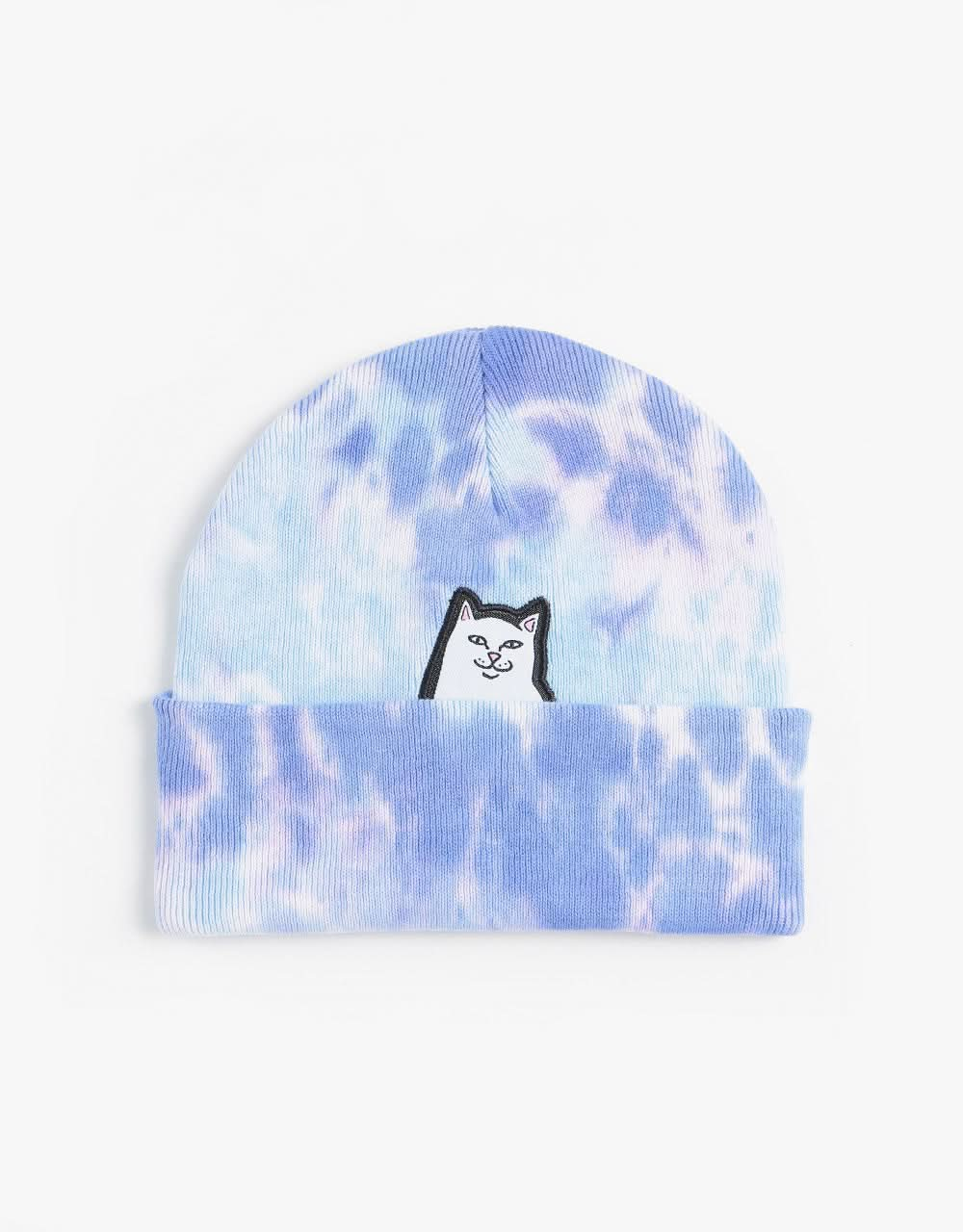 RIPNDIP Lord Nermal Tie Dye Beanie - Periwinkle Lightning Wash