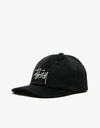 Stüssy Fuzzy Wool Big Logo Low Pro Cap - Black