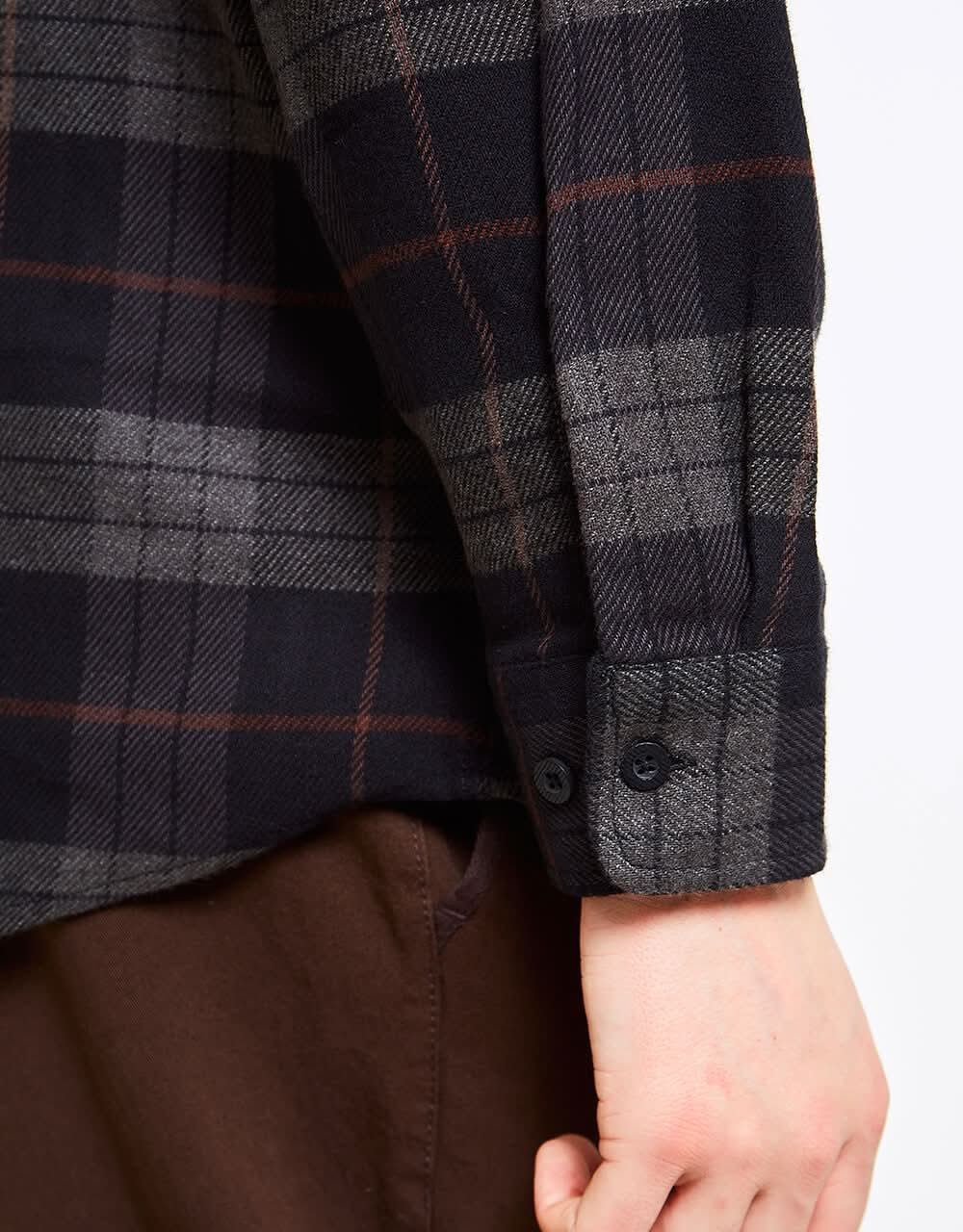 Brixton Bowery L/S Flannel Shirt - Black/Charcoal