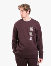 HUF Crown Stack Crewneck - Chocolate Brown