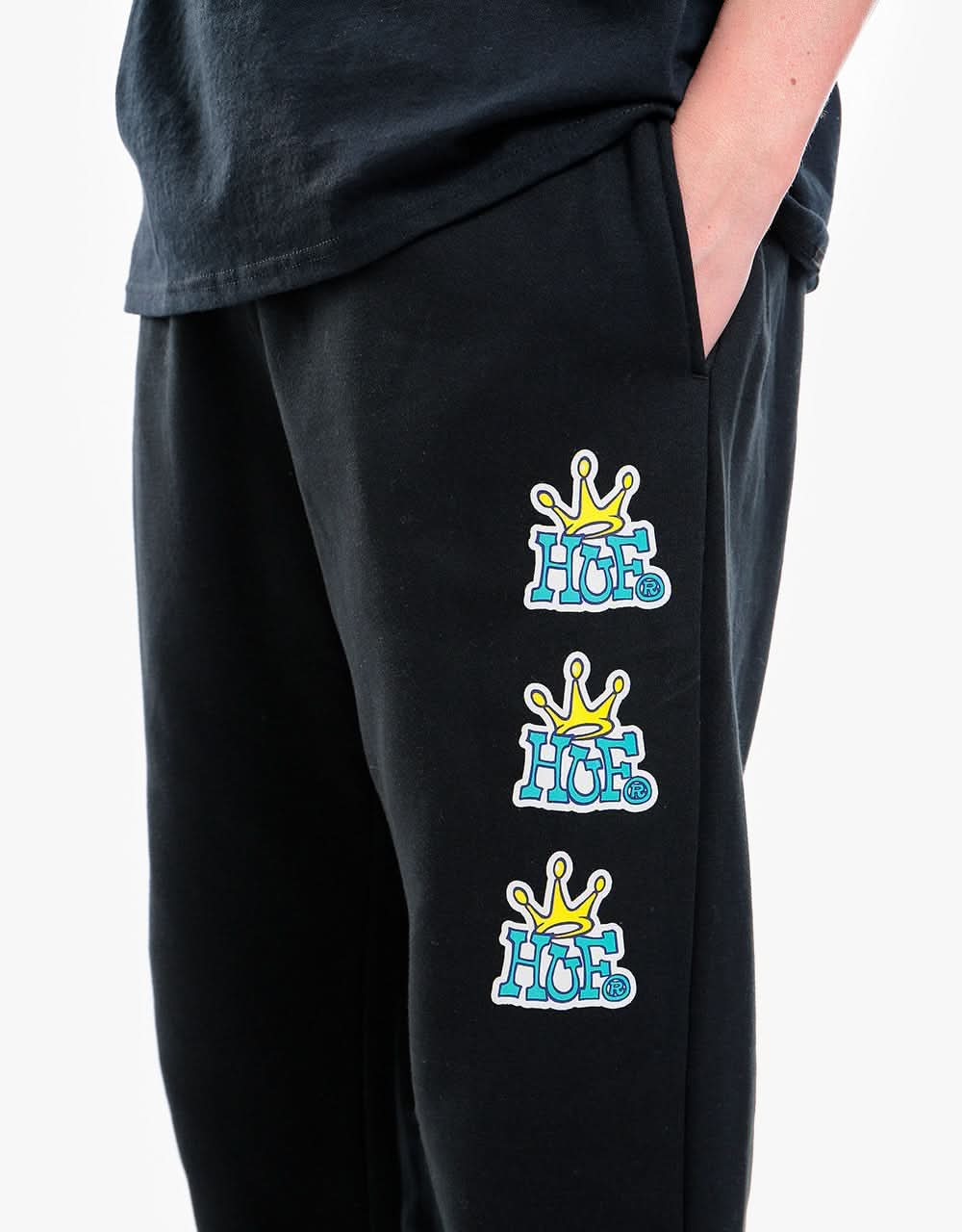 HUF Crown Stack Sweatpant - Black