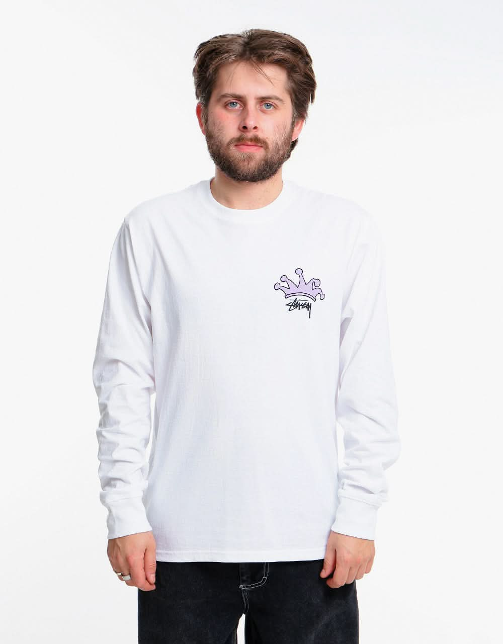 Stüssy S Crown L/S T-Shirt - White