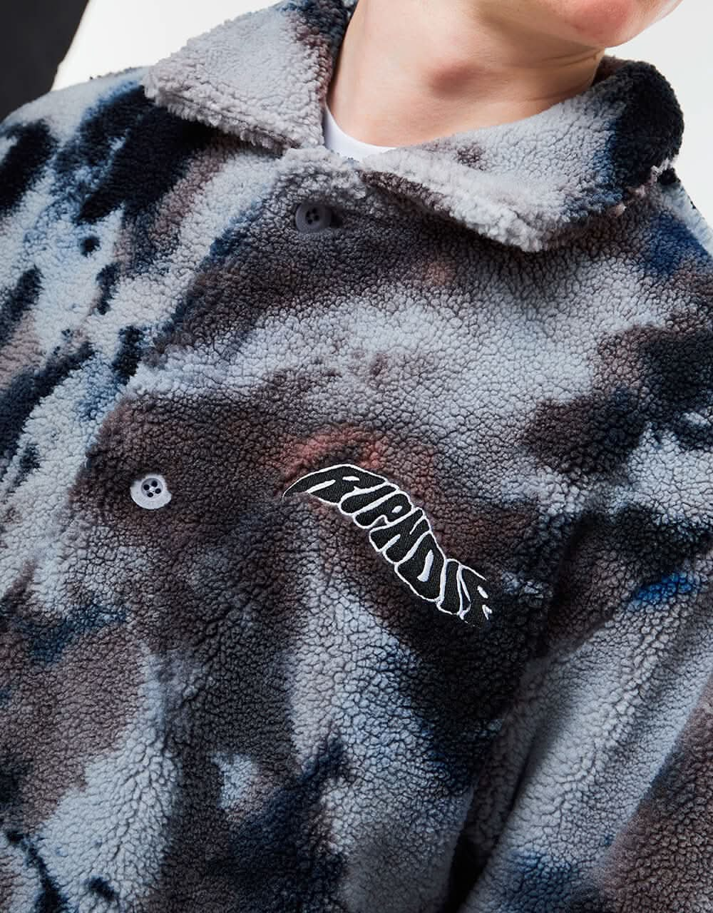 RIPNDIP Warped Tie Dye Sherpa Jacket - Navy/Mauve Tie Dye