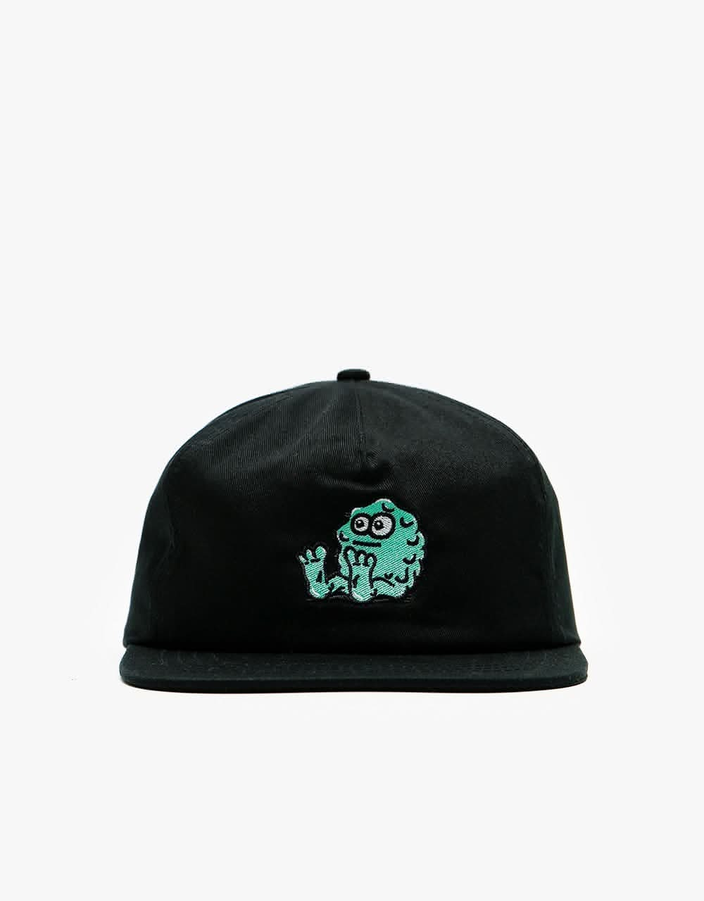 Snot Booger 5 Panel Snapback Cap - Black