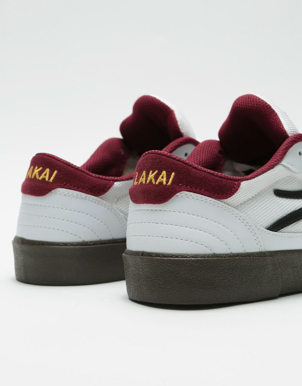 Lakai Cambridge Skate Shoes - White/Gum Leather