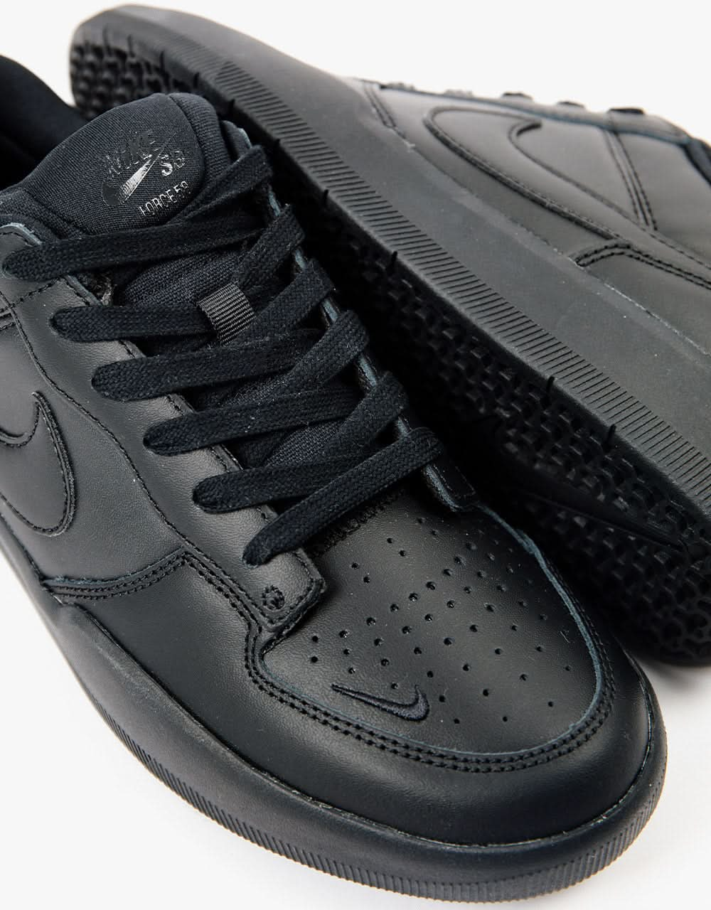 Nike SB Force 58 Premium Leather Chaussures de skate - Noir/Noir-Noir-Noir