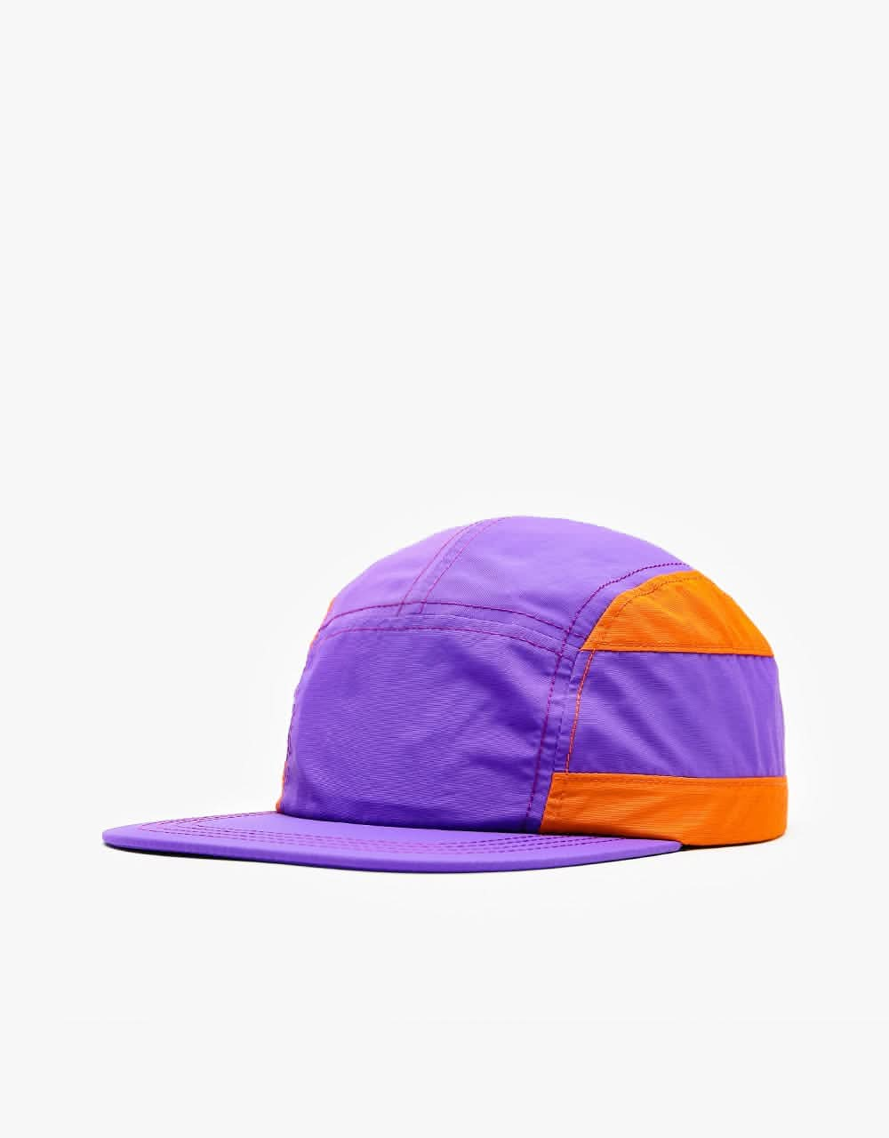 Route One Blocked 5 Panel Cap - Lavender/White/Blazing Orange