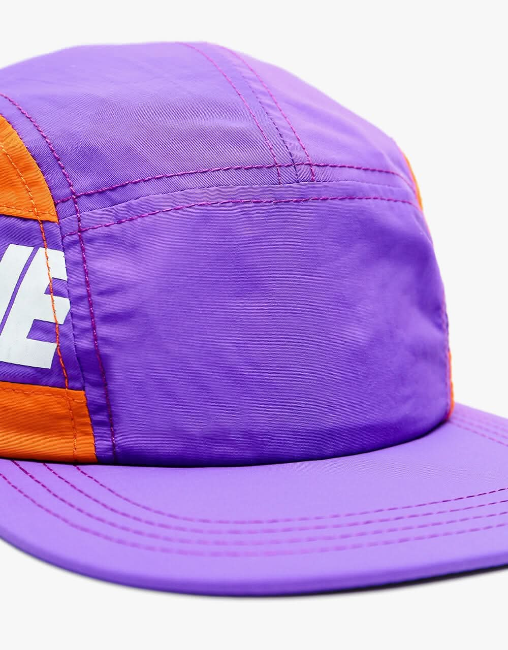 Route One Blocked 5 Panel Cap - Lavender/White/Blazing Orange