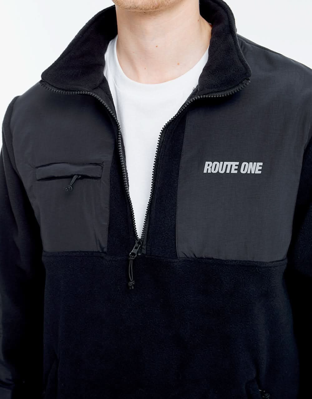 Route One Boulder 1/2 Zip Fleece - Black