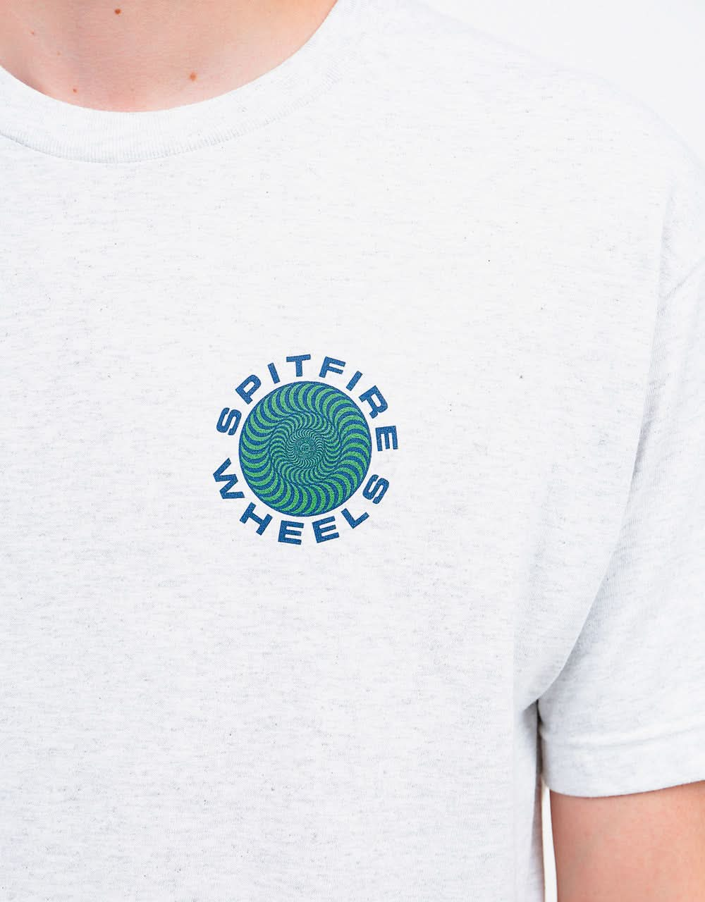 Spitfire Classic '87 Swirl T-Shirt - Ash Heather/Green-Navy