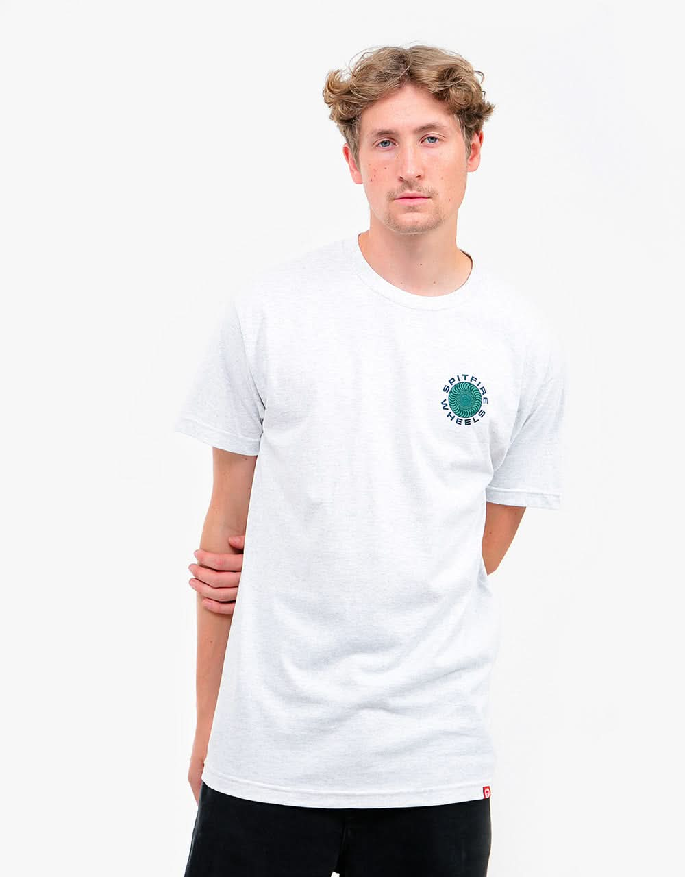 Spitfire Classic '87 Swirl T-Shirt - Ash Heather/Green-Navy