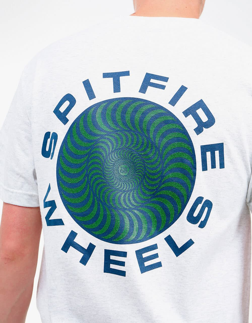 Spitfire Classic '87 Swirl T-Shirt - Ash Heather/Green-Navy