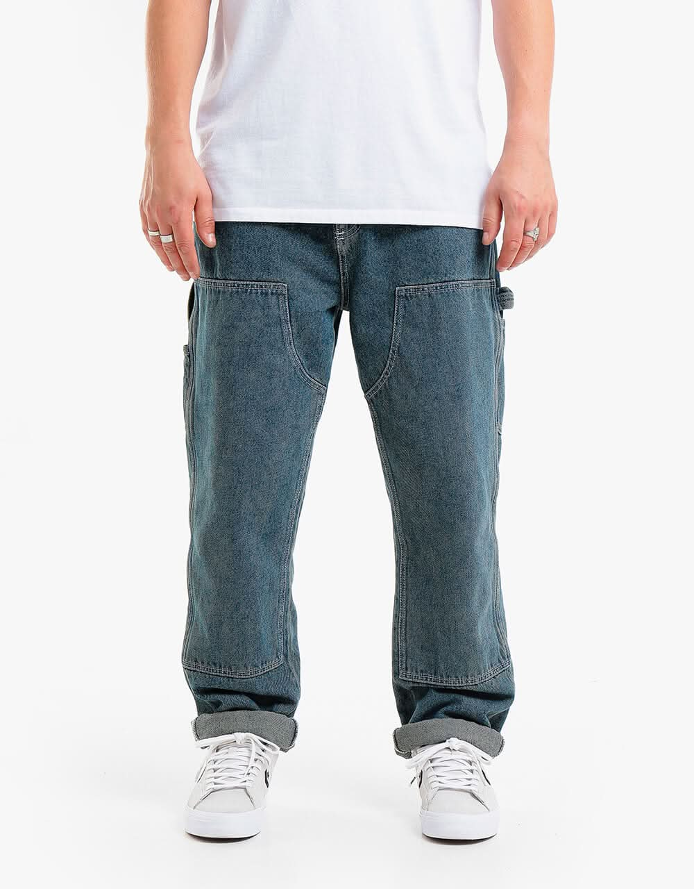 Route One Double Knee Denim Pants - Light Wash