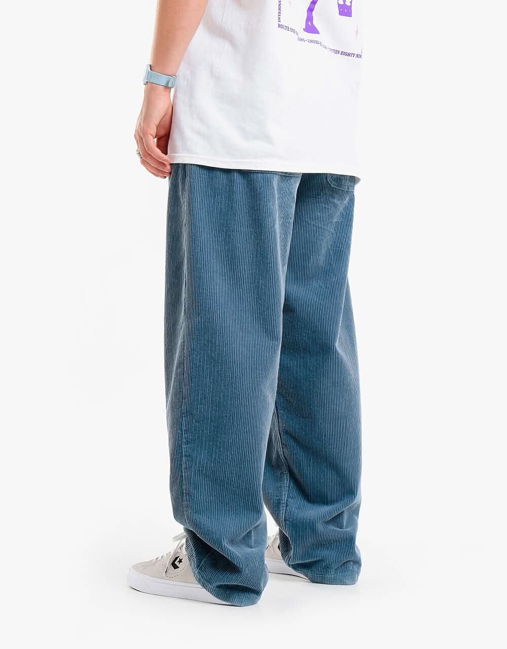 Route One Super Baggy Big Wale Cords - Air Force Blue