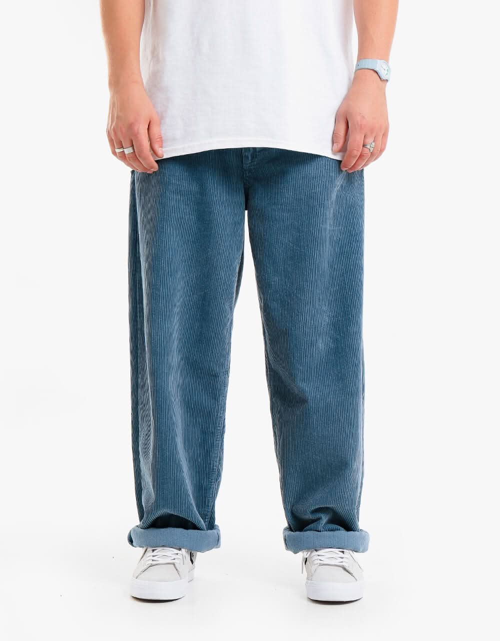 Route One Super Baggy Big Wale Cords - Air Force Blue