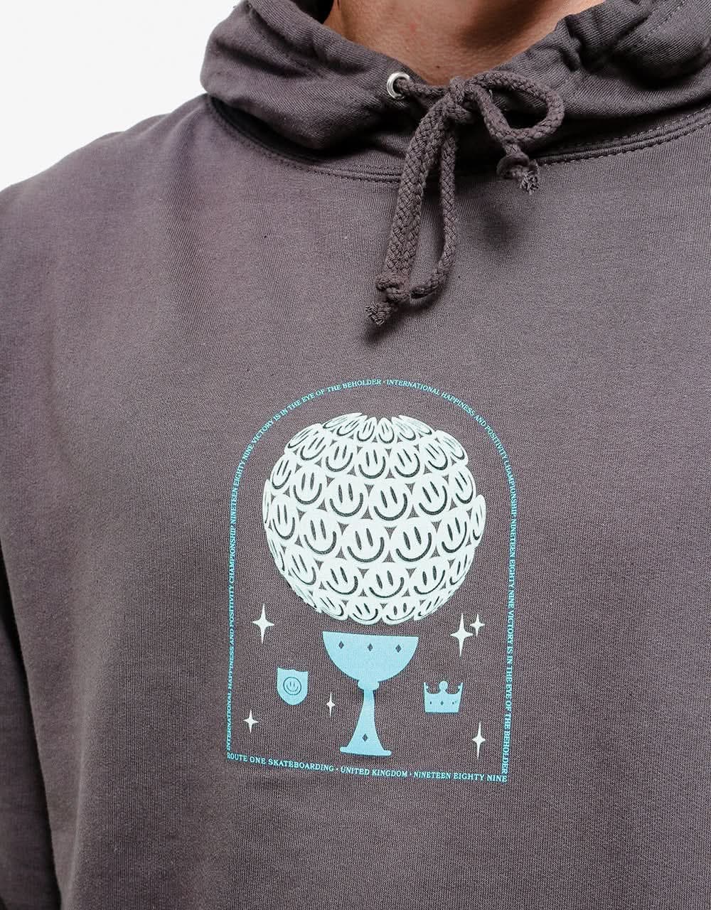 Route One Happy Cup Pullover Hoodie - Storm Grey