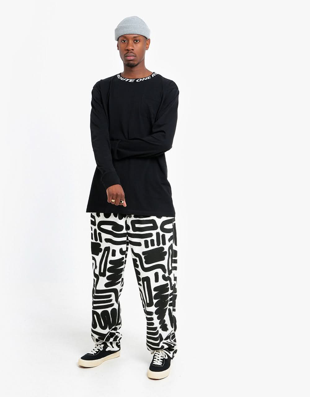 Route One Organic Baggy Pants - Brushstrokes