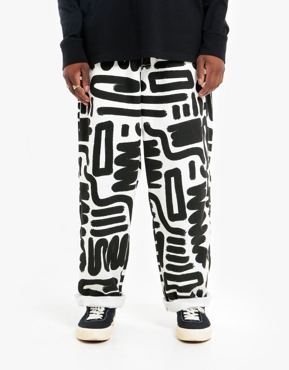 Route One Organic Baggy Pants - Brushstrokes