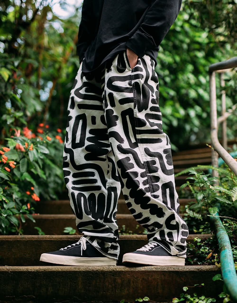 Route One Organic Baggy Pants - Brushstrokes