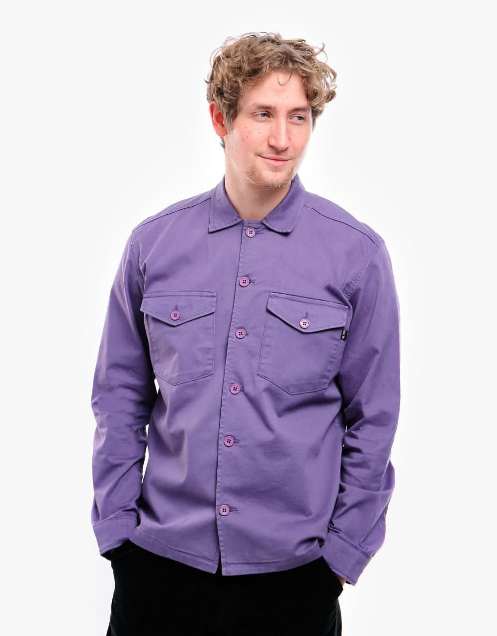 Route One Military Shirt - Moderate Purple