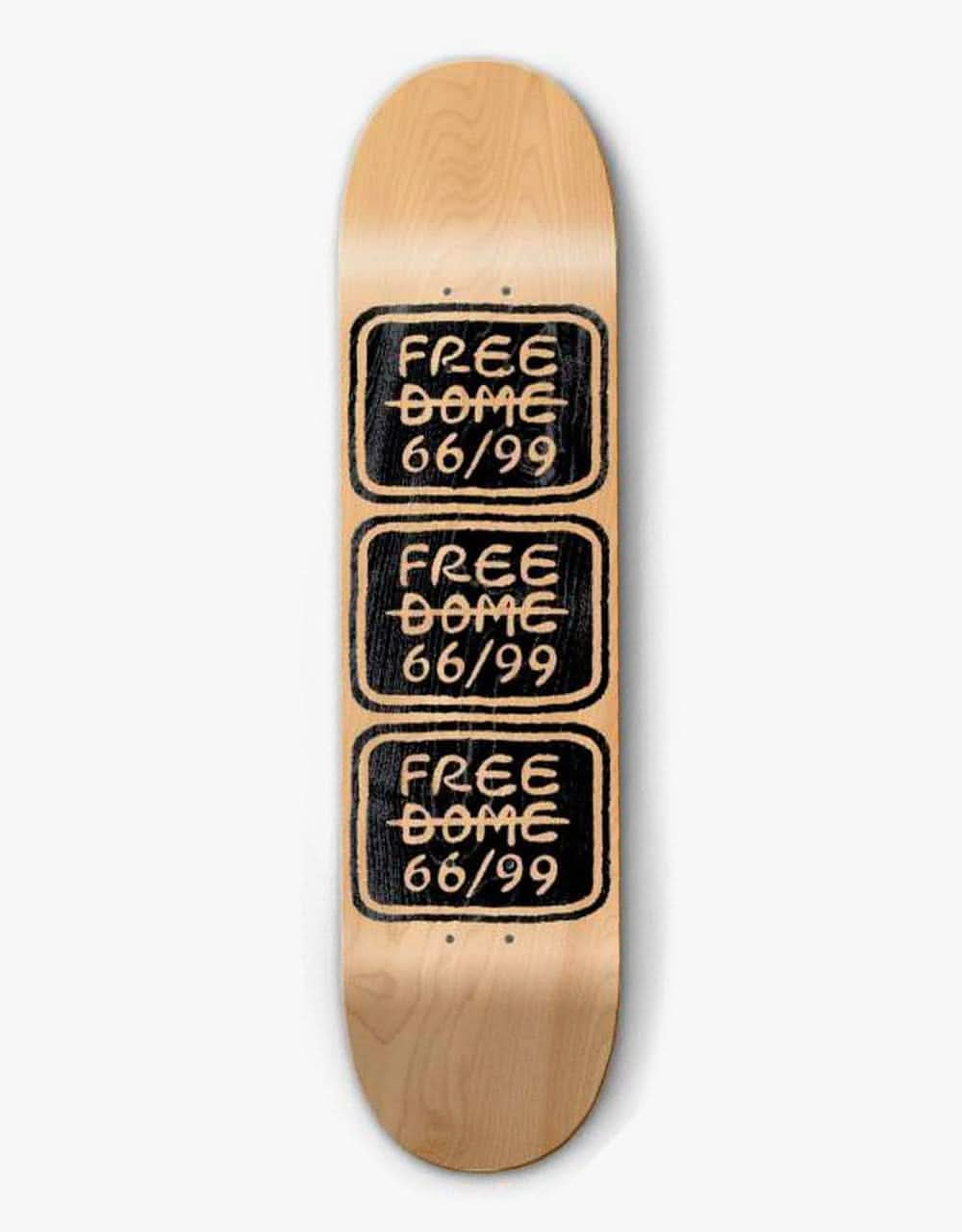 Free Dome Stacked Logo Skateboard Deck - 9"