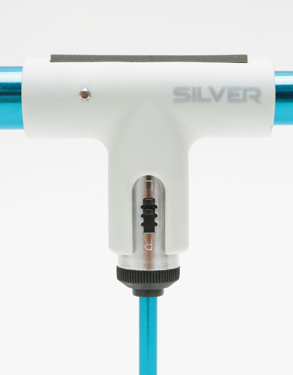 Silver Ratchet Skateboard Tool - White/Blue