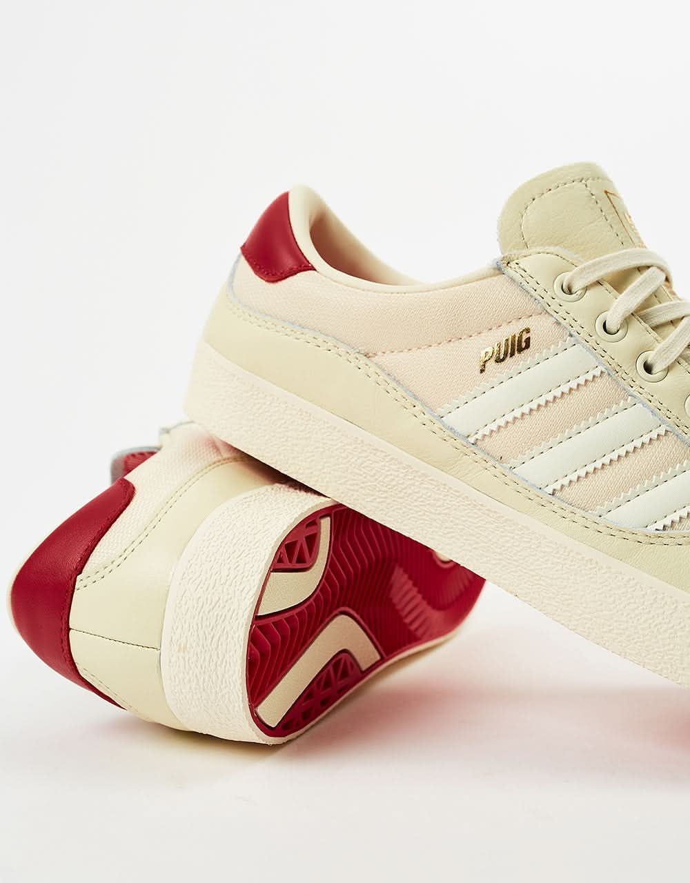 adidas Puig Indoor Skate Shoes - Chalk White/Chalk White/Scarlet